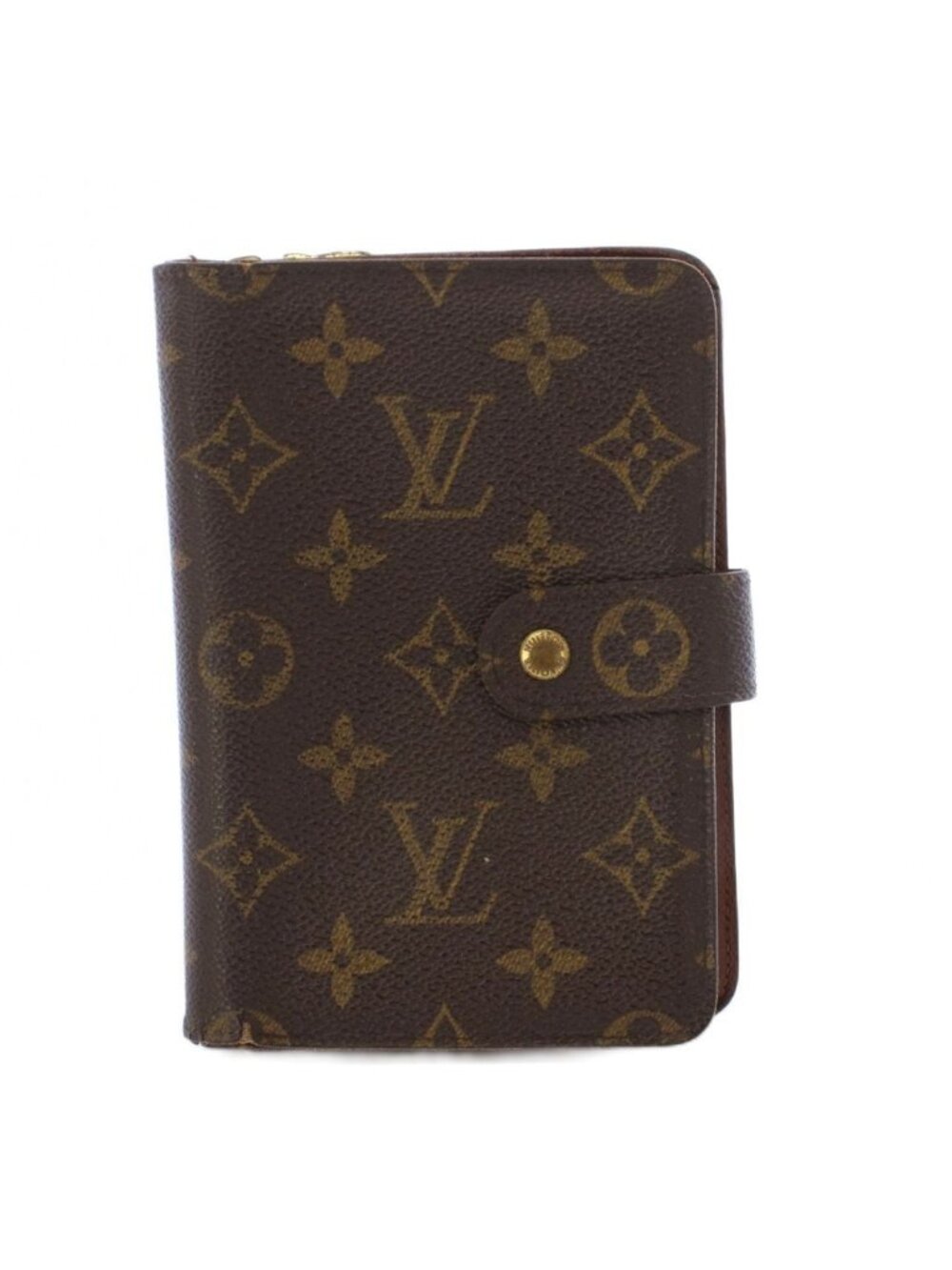 Louis Vuitton Monogram Porte Papier Zip Bifold Wallet Coin Purse Brown